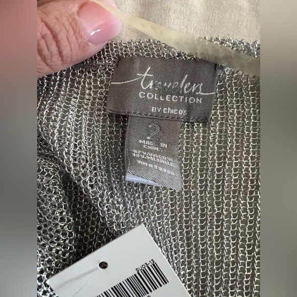 Chico’s NWT Silver Glitz Cardigan Sweater Size L - Picture 6 of 10